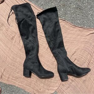 Marc Fisher Over the Knee High Black Suede Boots Pretta